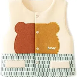 Baby Boy Girl Warm Fleece Sleeveless Winter Baby Jacket Thermal Coat with Good Luck Elephant Applique-image-91