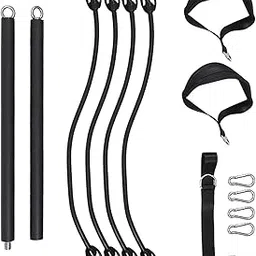 JAZZY PEARLS® Portable Pilates Bar Kit Supplies Resistance Bands for Fitness Workout Women-Sporting Goods-Fitness, Running & Yoga-Yoga & Pilates-Pilates Accessories-picture-55