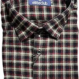Men's Woolen Check Shirt, Winter Wear, Cotton Blend, Long Sleeve, Tailored Fit-image-6