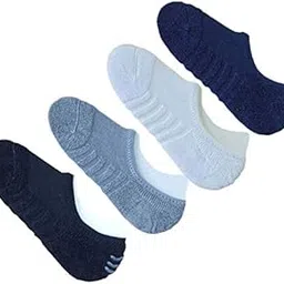 queery Men's Cotton and Spandex 100% Towel Loafer Socks with Anit Ankle Skit Silicon (Pack of 4 Pairs, Free Size)-picture-56