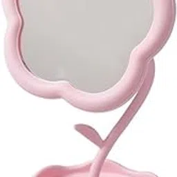 Elegante Pink Vanity Mirror - Versatile Makeup and Mini Desk Mirror with Standing Flower Design, Perfect for Bedroom and Big Bathroom Spaces-picture-15