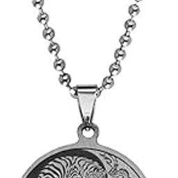 Yin Yang Music Sysmbol (When Work Fail Then Music Speaker) Silver And Black Stainless Steel Pendant Necklace Chain For Men And women-image-94