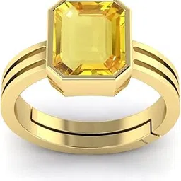 rrvgem YELLOW SAPPHIRE RING 7.25 Ratti 7.00 Carat Certified Unheated Untreatet Pukhraj GOLD PLATED Ring for Women's and Men's By LAB - CERTIFIED-picture-24