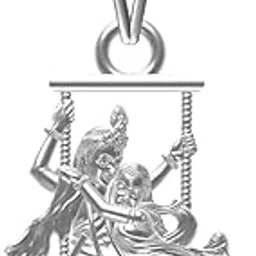 zalkari Lord Radha Krishna Pendant Silver Religious Love Gift Pendant Necklace Pure 925 Silver Radha Krishna For Couples-picture-42