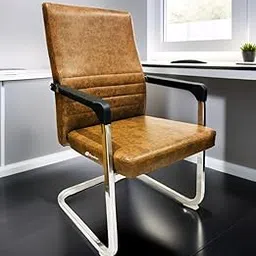 Office Chair Manager Office Visitor Study Home Chair with arm Rest with Steel Frame & Comfort seat Back (1, Tan, BV Design 4)-picture-27