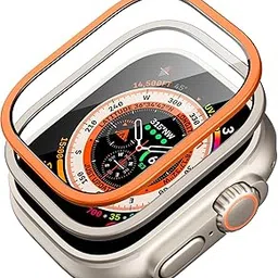 ESR 2 Pack Armorite Screen Protector for Apple Watch Ultra 3/2/1 (2025/2024/2023/2022,49 mm), Military Grade Protection, Tempered Glass Film with Aluminum Alloy Frame, Anti-Scratch, Titanium & Orange-image-52
