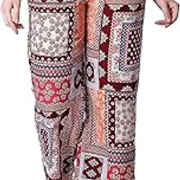 Casual Boho Printed Side Wide Leg Trousers for Women || Summer Wear Comfortable Pull-On Women Trousers || Latest Western Loose-Fit Trousers || Stylish Women Casual Trousers-image-61