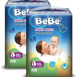 BeBe Baby Diaper Pants - Large Pack of 2, 9-14 Kg Triple Leakage Protection & Extra Comfort, Jumbo Pack (128 Piece, L)-picture-30