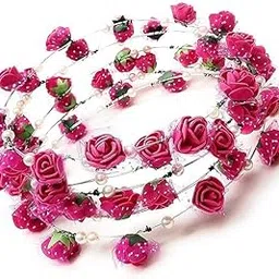 fola MOOLYAVAAN PRODUCTS Artificial Floral Headpiece Roses Wedding Bridal Beach Party Headpiece Wreath Crown Tiara (Pack of 2)-picture-17