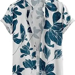 lamboo Men Premium Stylish Branded Printed Floral Print Stretchable Fabric Cut Away Collar Casual Shirt-picture-15
