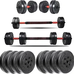 Artino Sports Invader Convertible Kit 18kg (2.5kg x 4 + 2kg x 4) Button Shapped Weight Plates & Dumbbell Rods for Home Gym Set-picture-11