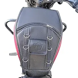 UNIWARE® RE Thunderbird 350/500 & Thunderbird 350X/500X Leather Scratch Proof Tank Cover/Tank Bag - Mobile Pocket Tank Cover (Black) (Right Side Fuel Cap)-picture-12