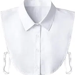 Women’s Detachable Fake Shirt Collar | Classic Cotton Half Blouse Insert with Buttons | Adjustable False Collar for Sweaters, Dresses & Tops – Pack of 1-picture-41
