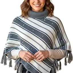 Ewear's Women's Winter Poncho Collection, Premium Wool Blend Ponchos, Cardigans, Shrugs, Blazers, Kurtis, Tops for Casual, Office Wear-image-83