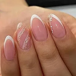 Secret Lives Pink Glossy Glitter work Press-On Nails – 24PC Reusable Nail Set for Women & Girls | Long-Lasting, Easy to Apply, Artificial Nail Extensions-image-13