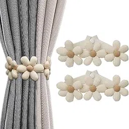 HASTHIP® Curtain TieBacks, 2 Pack Pearl Curtain Tie Backs, Modern Decorative Curtain Holdbacks Holder with Elastic Cord Drapes Clips Buckle for Thin or Thick-image-32