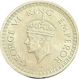 1942 Silver Half Rupee Coin, British India, George VI, Bombay Mint, Dot Variety, GEM UNC Lustrous-picture-29