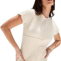 styli Women Ribbed Round Neck Fitted Top | Stylish Outfit for Women | Perfect for Casual, Party & Everyday Wear-picture-11