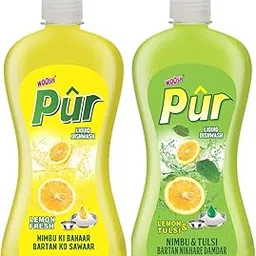 WOOSH Pur Liquid Dish wash Lemon Fresh + Lemon & Tulsi (500 ml Each)(Pack of 2)-image-47