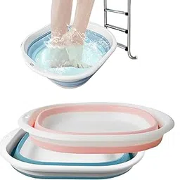 2 Pieces Portable Pool Foot Bath, Blue Pink Collapsible Pool Foot Wash Basin Tub for Above Ground Swimming Pools Accessories-image-16