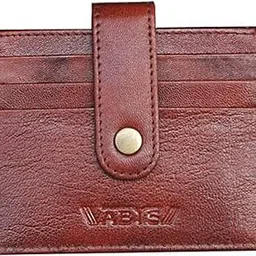 abys Men's and Women's Genuine Leather Credit Card Debit Card Holder Case Travel Wallet (Brown)-picture-34