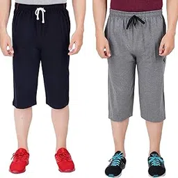 feel track Men's Regular Fit Three Fourth Capri (Pack of 2)-picture-15