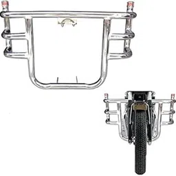 Dhe Best LG-18 Bike Heavy Duty Customized 3 Bend Bar-Rod Bullet Stylish Front Airfly Leg Guard Safety Crash Bar Protector Safety Air Fly Guard Chrome for RE Classic 350-picture-24
