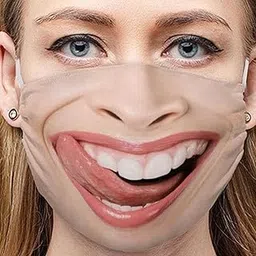 ujeavette Protective Mask Funny Face Mouth Cosplay Party Half Mask Outdoor Accessory A image 1