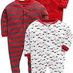 Baby Cry Baby Cotton Rompers/Jumpsuit Sleepsuit Full Sleeve Romper for Boys and Girls Set of 3-picture-41