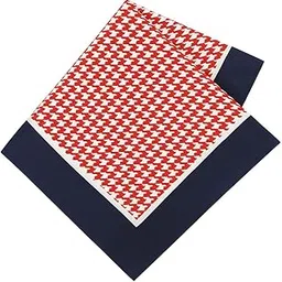 Mens Printed Pocket Square | Satin | Microfiber | 12 x 12 inches | tweed fabric | Superior finishing| Packaging – folder | Red | printed (Set of 1)-image-51