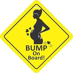 Goelite Bump on Board Car Sign, Pregnant Women Safety Warning Sticker with Suction Cup Window Mount-picture-13
