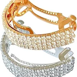 Leonyvie Embellished Barrette Hair Clip with Pearls, Crystals, Rhinestones and Engraved Patterns (Pack of 2) - PK02-picture-15