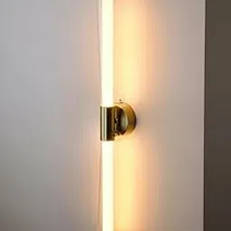 Mufasa 18 Watts Gold Finish Round Tube Modern LED Wall Light Indoor Decorative Bedroom Bedside Light Wall Lampshade (3Color Light) image 1