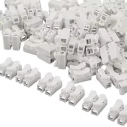 Quick Connect Wire Terminal Connector, White Plastic Spring Lever CH-2, Pack of 100, Universal Electrical Wire Connectors-image-97