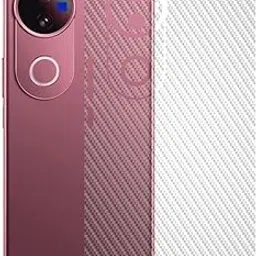 AtOdds Mobile Skin Sticker Wrap | Compatible for VIVO V50 (5G)| Scratchproof Matte Finish | Full Coverage for All Sides & Camera Protection (Transparent CarbonFiber)-picture-38