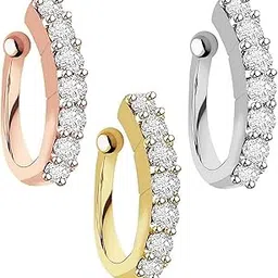 vama FASHIONS Clip on Nose rings without Piercing Pressing Press Type Combo Nose Pin Stud for Women & Girls-picture-35