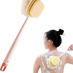 2-In-1 Body Back Bathing Brush Scrubber With Soft Bristle & Loofah Massage Brush Bath Scrubber For Body Exfoliating & Cleansing,Handle Shower Bath Brush For Smooth,Glowing Skin For Men & Women-image-97