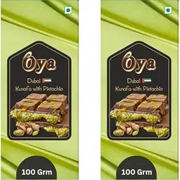 Oya Dubai Premium Kunafa and Pistachios (with extra Pistachio filling) Chocolate 100gm (Pack of 2) | Kunafa Chocolate Bar Bites enriched with Pistachio | stuffed with pistachios | Dubai Kunafa Chocolate Bar| Bite through the crispy Chocolate layers | made with premium ingredients, ensuring an indulgent experience in every bite |festival celebrations-picture-10