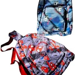 teal Kids Sling Bag Cute Crossbody Chest Bag | Unicorn Spiderman Football Theme Cartoon Design | Small Travel Sling Bag for Boys and Girls | Stylish School and Outdoor Accessories-picture-26