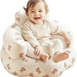 Blow-Up Baby Seat with Backrest – Toddler Floor Chair for Sitting Up – Inflatable Chair with Built-in Pump for 3+ Months – 1 Pc – Multicolor-picture-26
