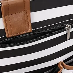 SNAPPSY Baby Diaper Bag Messenger Organizer Tote with Changing Pad Stripe-image-63