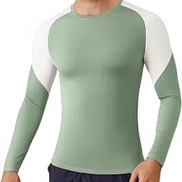 Men's Long Sleeve Workout Shirt Color Block Quick Dry Athletic Top, Moisture Wicking Fitness & Running Shirt, Breathable Sportswear Tee for Gym, Sports, Casual Wear-image-26