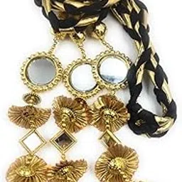 SIMKA® Golden Dori Hande made Punjabi Paranda/Traditional Parandi for Women & Girls/Hair Extension/Braid Tassles/Choti/Ethnic Hair Accessories (1 piece)-picture-13