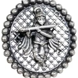 konnekting Krishna Flute Oxidised Round Ring for Women & Girls | Adjustable Antique Finger Ring-picture-14