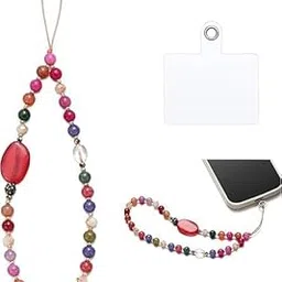 KETOVED Universal Mobile Phone Charm Phone Wrist Strap with Tether Tab Beaded Phone Lanyard Phone Wristlet Handmade Semi-Precious Gemstone Phone Chain & Phone Case Keychain (MULTICOLOR)-picture-50