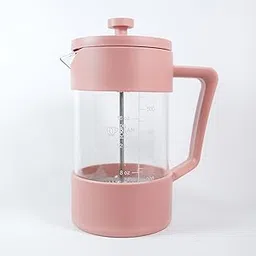 THE BEAN CO French Press Coffee Maker 600 ml | Heat Resistant Borosilicate Glass | 4 Level Filteration (Pink)-picture-19