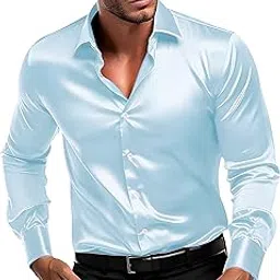 babirusa Men's Satin Full Long Sleeve with Solid Button Down Regular Fit Collared Neck and Standard Length Shirt (Satin-FS-$Parent)-picture-37