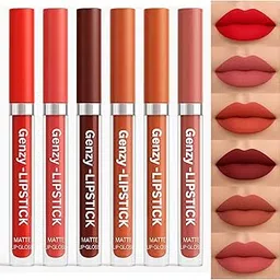 Genzy 12Pcs Liquid Matte Lipstick Set – Waterproof, Long-Lasting, Smudge & Transfer-Proof Mini Lipsticks for Women, Nude, Pink, Red, Brown Shades, Quick-Dry, Comfortable, Gift Set for Girlfriend, Wife, Mother, All Skin Tones (MULTICOLOR 6 BIG)-picture-35