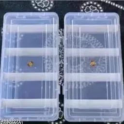 Clear Plastic Bangle Storage Box, Double-Sided Organizer with 4 Compartments set of 2 pcs-image-90