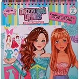 STRIDERS Dazzling Divas Fashion Design Sketchbook Ultimate Designer Kit with Sticker Sheet, 4 PP Stencils, 2 Color Papers, 24 Inner Sheets-picture-29